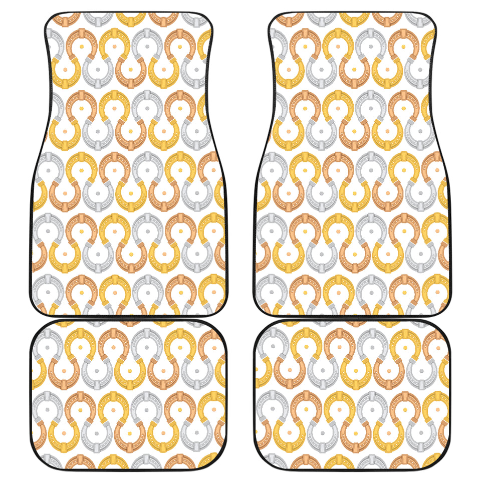 Horseshoes Pattern Print Design 03 Front and Back Car Mats