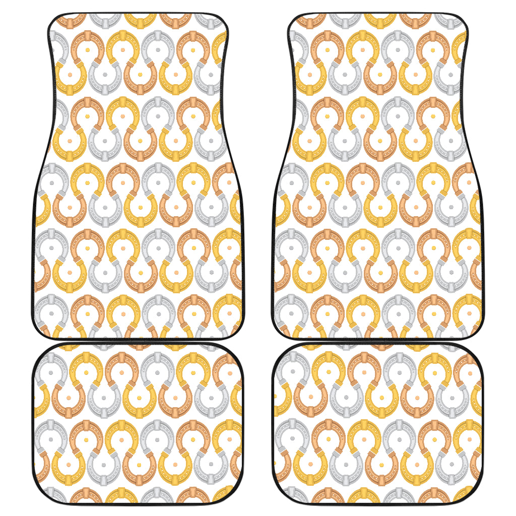 Horseshoes Pattern Print Design 03 Front and Back Car Mats