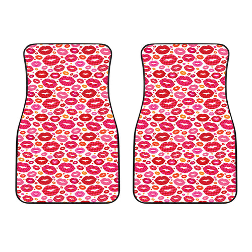 Lips Pattern Print Design 01 Front Car Mats