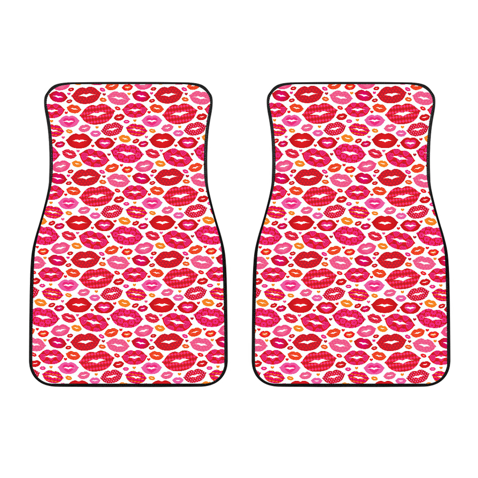 Lips Pattern Print Design 01 Front Car Mats