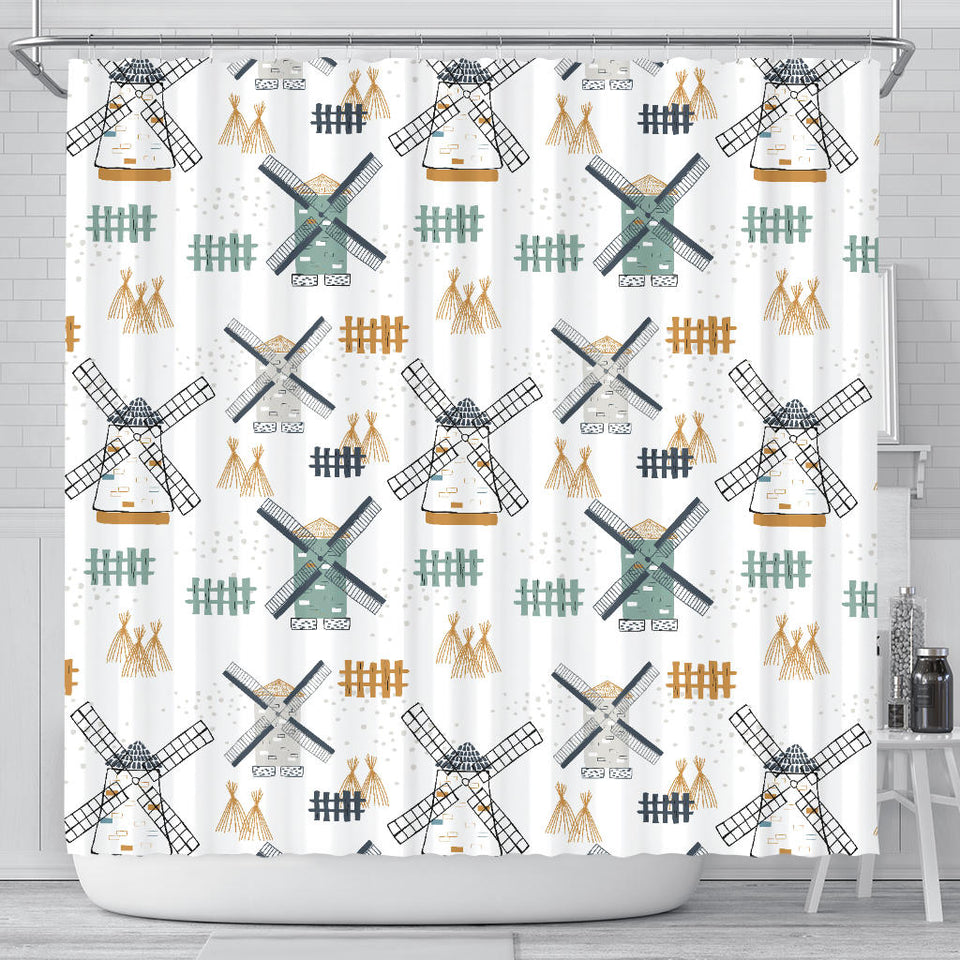 Windmill Pattern Shower Curtain Fulfilled In US