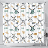 Windmill Pattern Shower Curtain Fulfilled In US