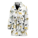 Silhouettes Of Goat And Tree Pattern Women'S Bathrobe
