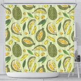 Durian Leaves Pattern Background Shower Curtain Fulfilled In US