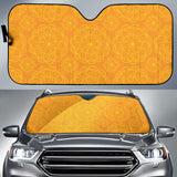 Orange Traditional Indian Element Pattern Car Sun Shade