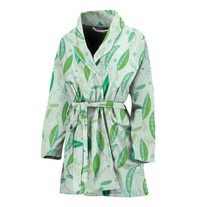 Green Peas Pattern Print Design 01 Women's Bathrobe