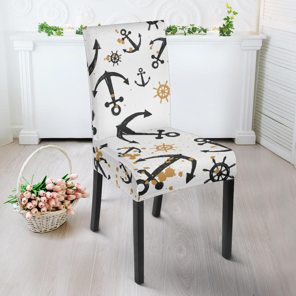 Anchors Rudders Pattern Dining Chair Slipcover