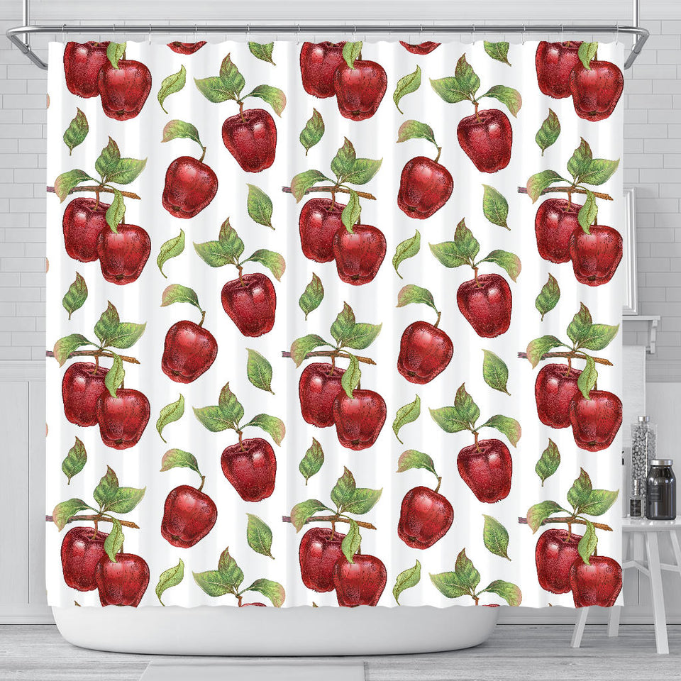 Red Apples Pattern Shower Curtain Fulfilled In US