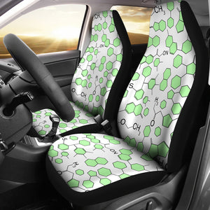 Chemistry Periodic Table Pattern Print Design 03 Universal Fit Car Seat Covers