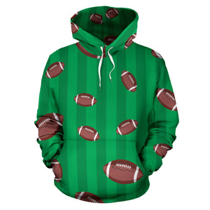 American Football Ball Field Background Men Women Pullover Hoodie