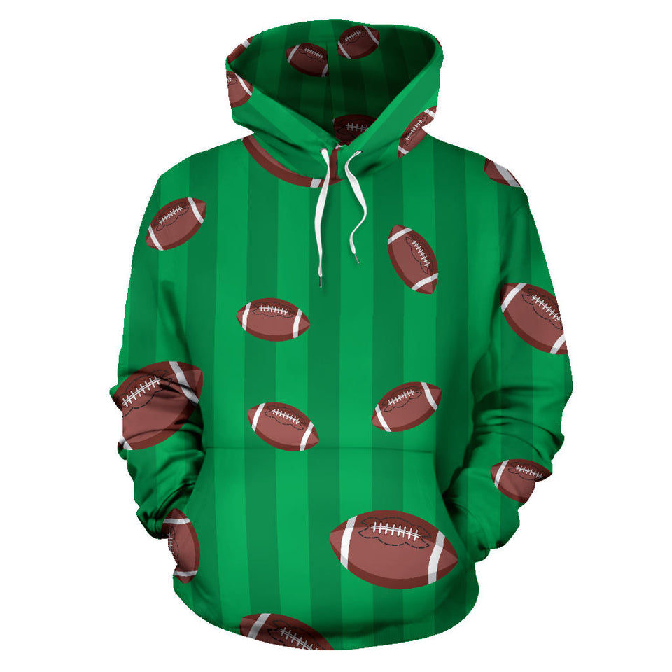 American Football Ball Field Background Men Women Pullover Hoodie