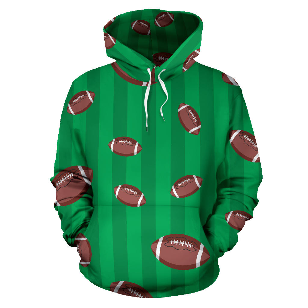 American Football Ball Field Background Men Women Pullover Hoodie