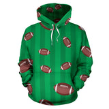 American Football Ball Field Background Men Women Pullover Hoodie