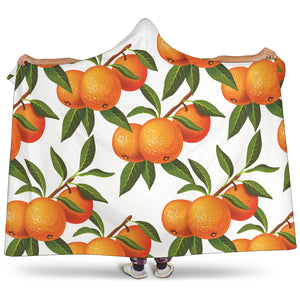 Oranges Pattern Background Hooded Blanket