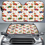 Corgi Christmas Pattern Car Sun Shade