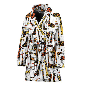 Giraffe Pattern Print Design 05 Women's Bathrobe