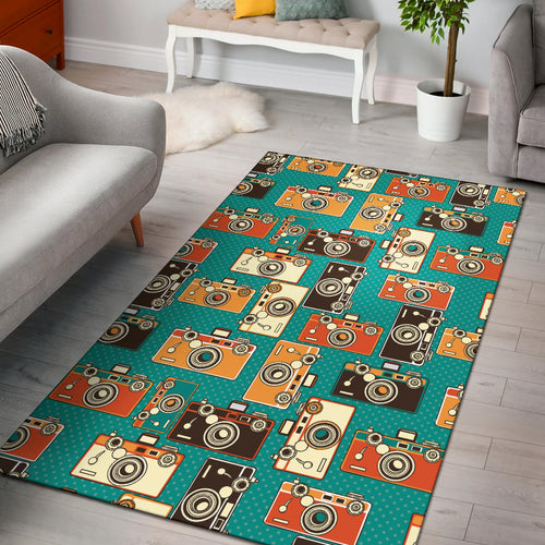Camera Pattern Print Design 03 Area Rug
