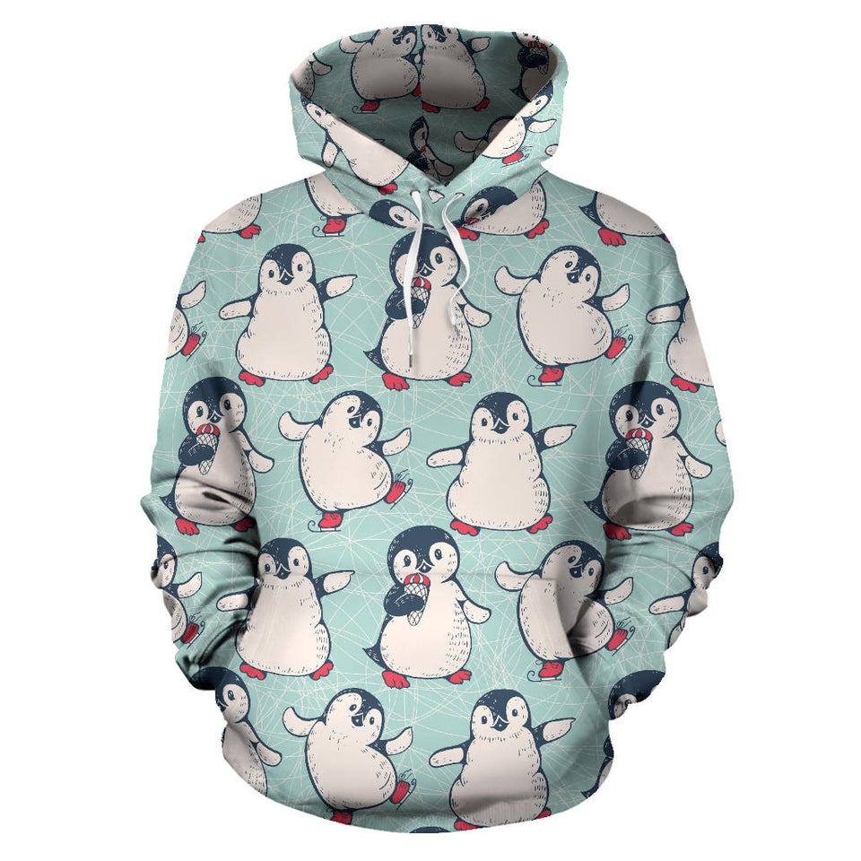 Cute Penguin Pattern Men Women Pullover Hoodie