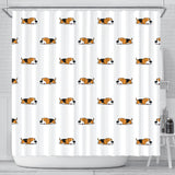 Cute Beagle Dog Sleeping Pattern Shower Curtain Fulfilled In US