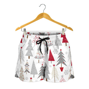 Cute Christmas Tree Pattern Women Shorts
