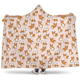 Cute Corgis Pattern Pink Background Hooded Blanket