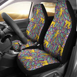 Cute Yellow Monkey Leaves Pattern Universal Fit Car Seat Covers