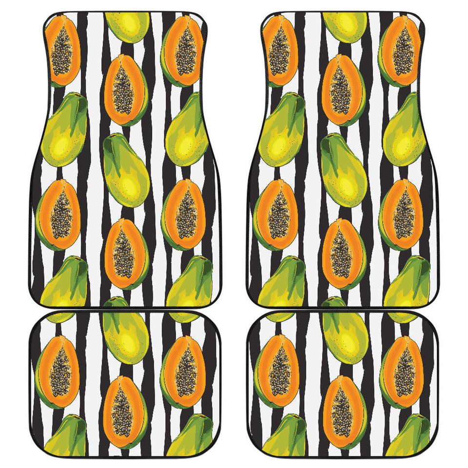 Papaya Design Pattern Front And Back Car Mats