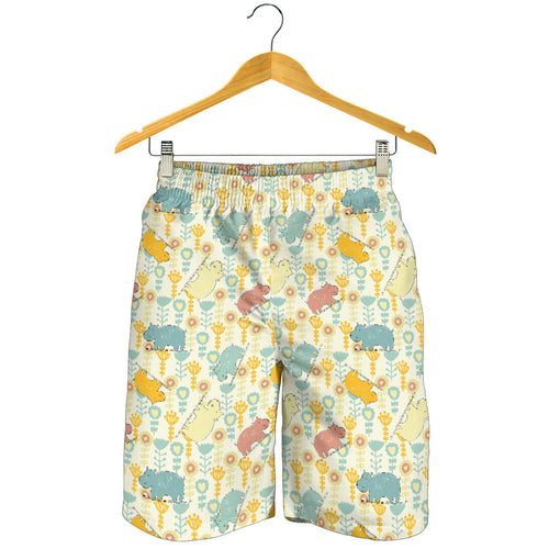 Hippopotamus Pattern Print Design 04 Men Shorts