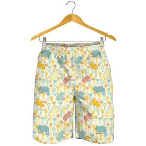 Hippopotamus Pattern Print Design 04 Men Shorts