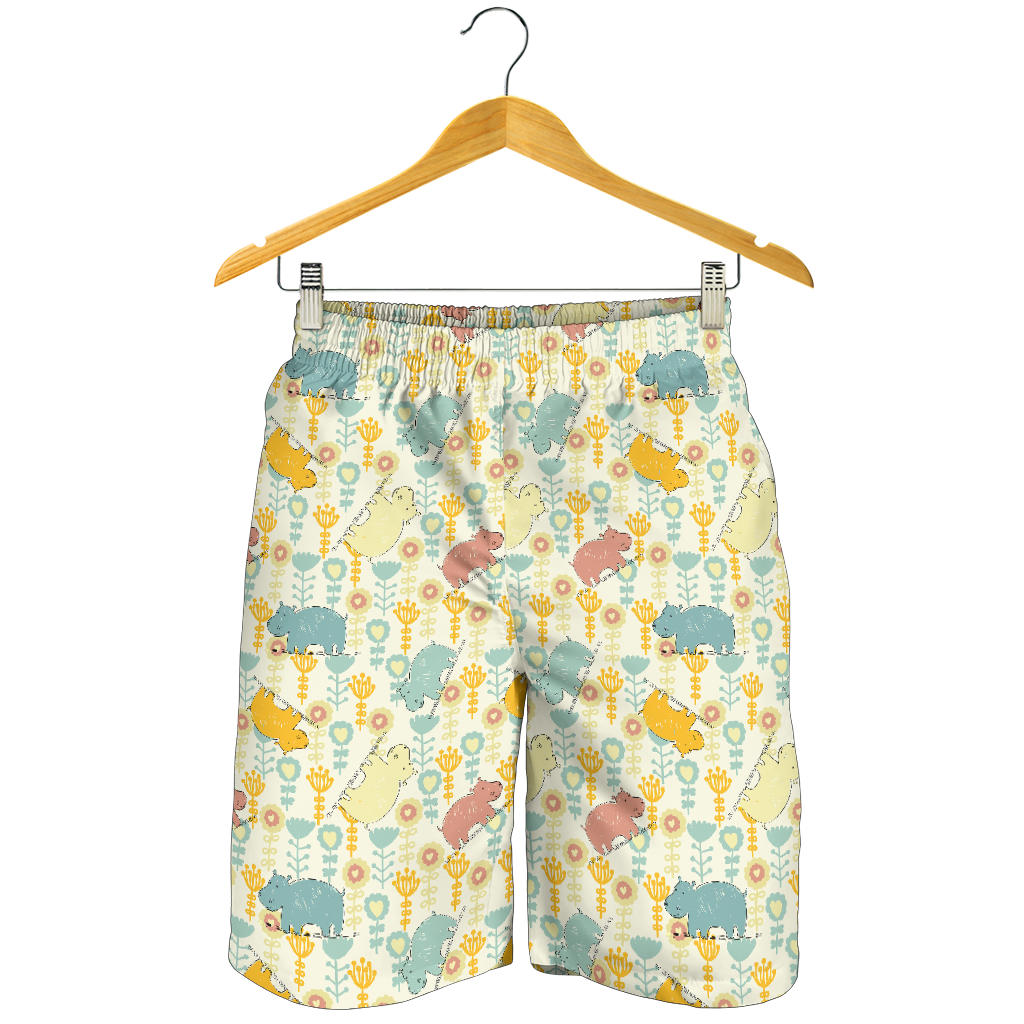 Hippopotamus Pattern Print Design 04 Men Shorts