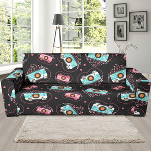 Camera Pattern Print Design 04 Sofa Slipcover