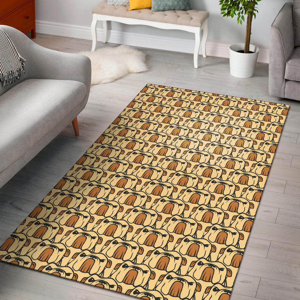English Bulldog Pattern Print Design 02 Area Rug