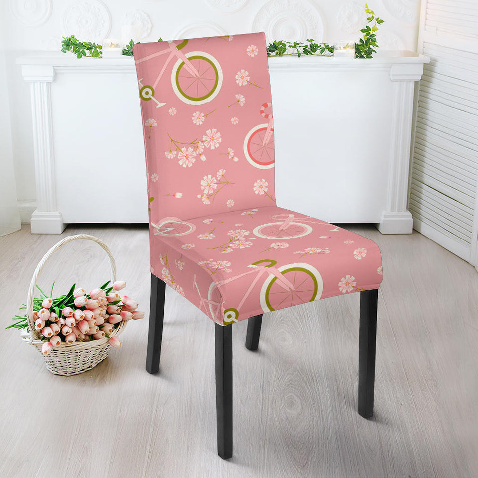 Bicycle Pattern Print Design 02 Dining Chair Slipcover