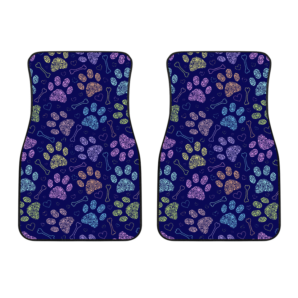 Dog Paws Pattern Print Design 02 Front Car Mats