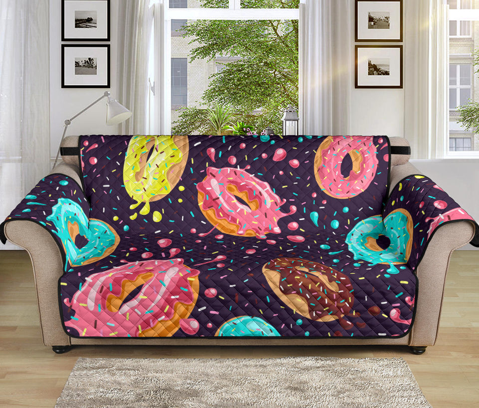 Colorful donut glaze pattern Sofa Cover Protector