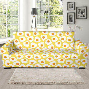 Fried Eggs Pattern Print Design 05 Sofa Slipcover