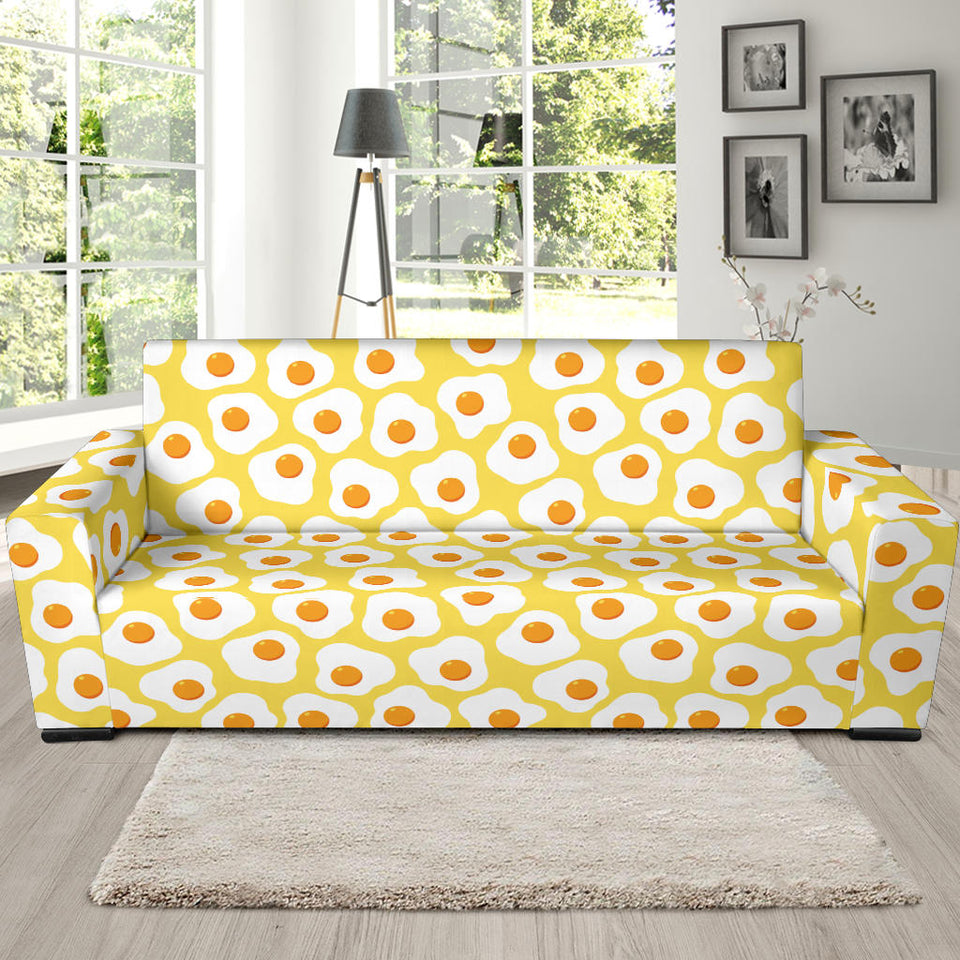 Fried Eggs Pattern Print Design 05 Sofa Slipcover