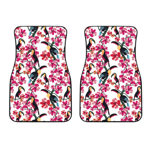 Toucan Flower Design Pattern Front Car Mats
