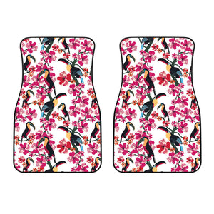 Toucan Flower Design Pattern Front Car Mats
