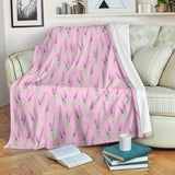 Lavender Pattern Pink Background Premium Blanket