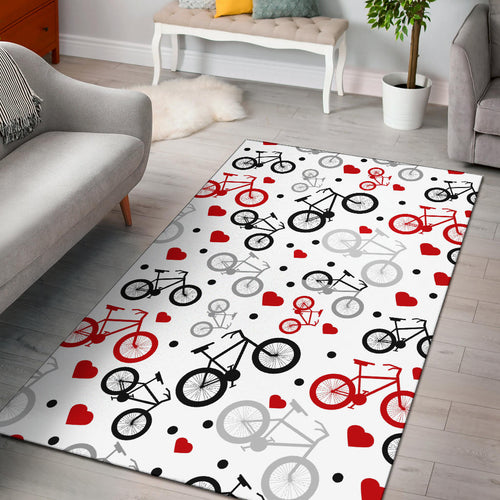 Bicycle Pattern Print Design 04 Area Rug