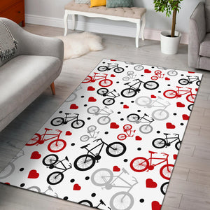 Bicycle Pattern Print Design 04 Area Rug