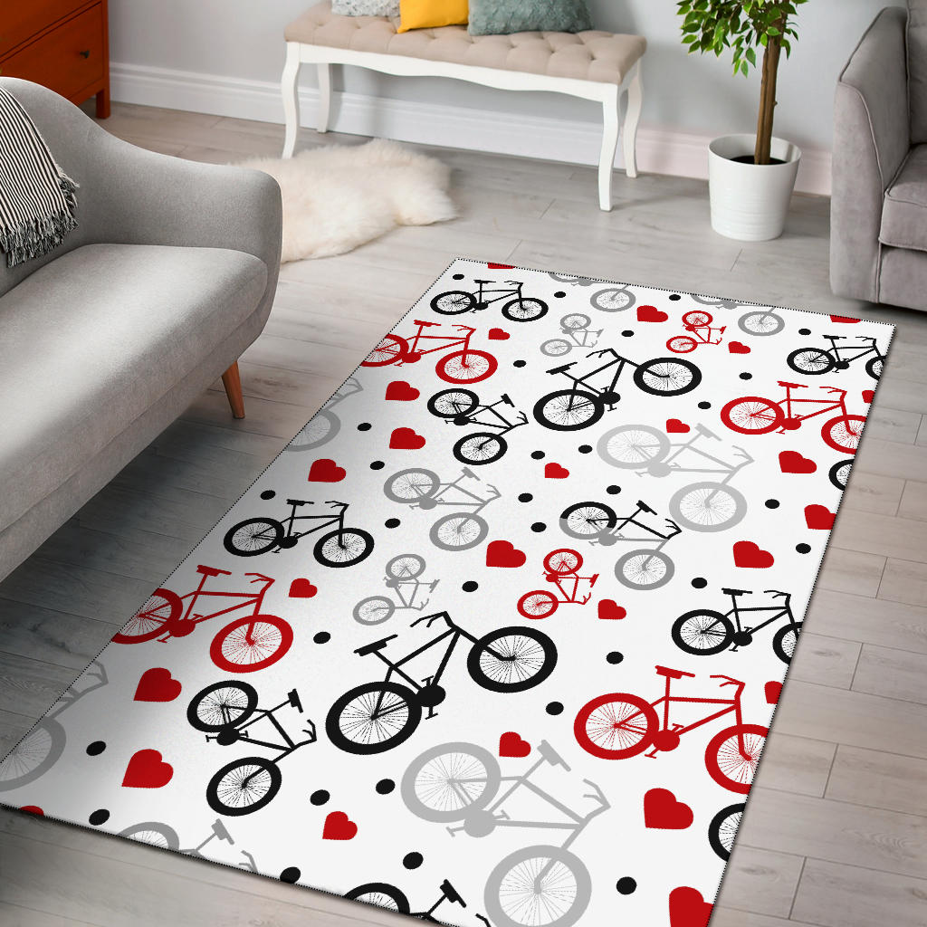 Bicycle Pattern Print Design 04 Area Rug