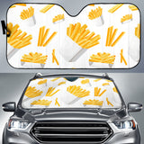 French Fries White Paper Box Pattern Car Sun Shade