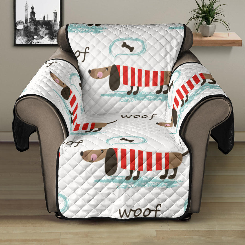 Cute dachshund bone pattern Recliner Cover Protector