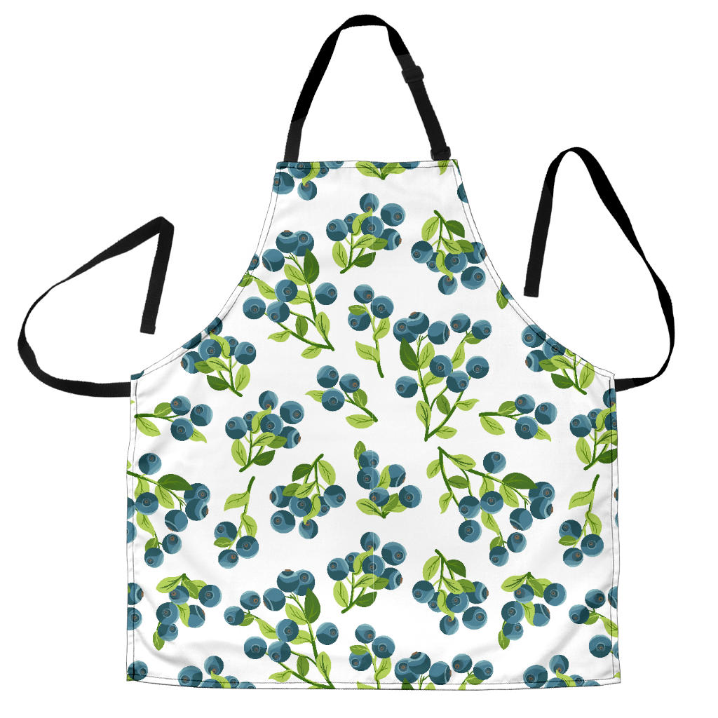Blueberry White Background Adjustable Apron