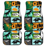 Dinosaurs Print Pattern Front And Back Car Mats