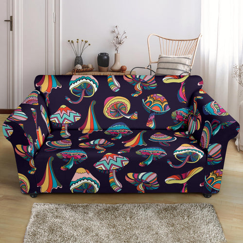 Colorful Mushroom Pattern Loveseat Couch Slipcover
