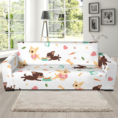 Cute Chihuahua Puppie Pattern Sofa Slipcover