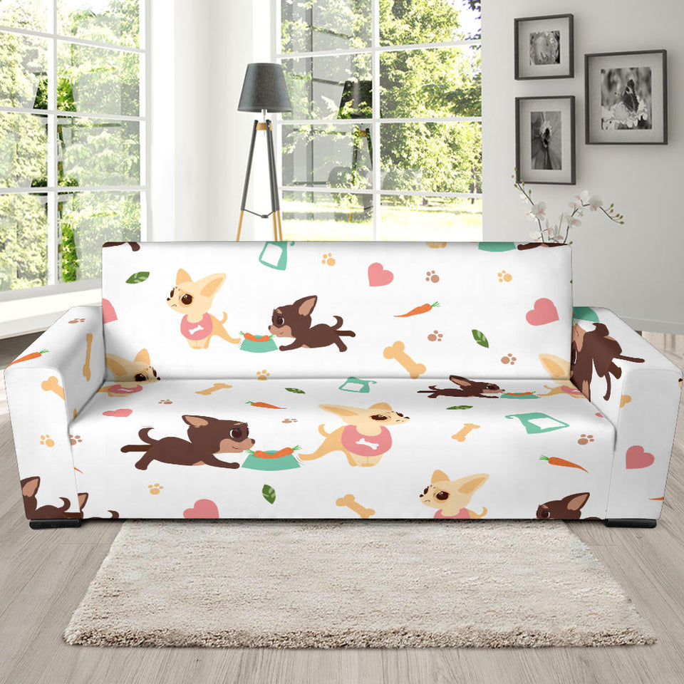 Cute Chihuahua Puppie Pattern Sofa Slipcover